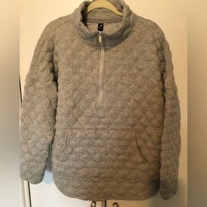 Gap Fit gray quilted half zip pullover, size XL